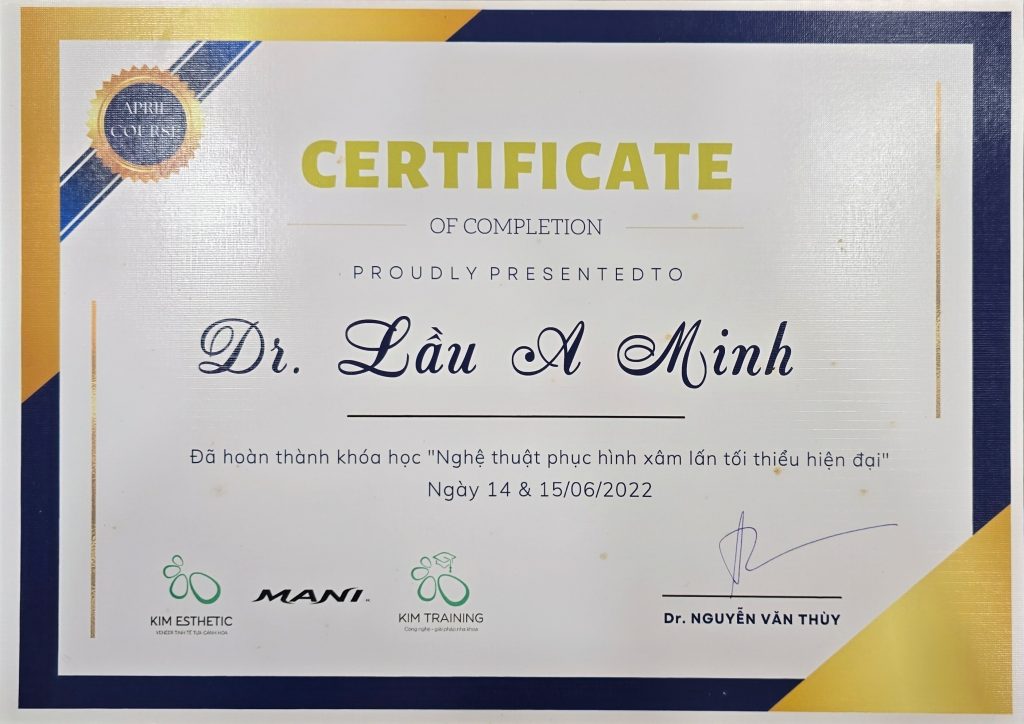 CHỨNG NHẬN PHỤC HỒI XÂM LẤN TỐI THIỂU